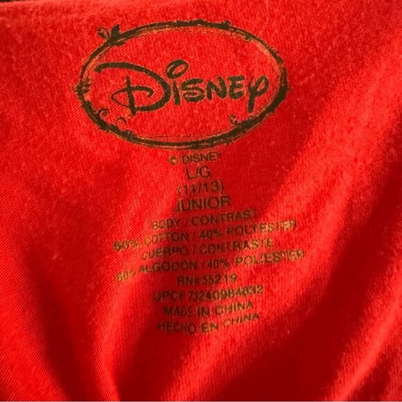 Disney Minnie Mouse Bright Red Junior Top Large - Picture 3 of 7